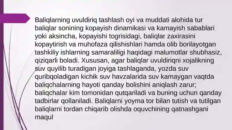 Baliqlar sinfining turli sistematik guruhlaridan preparat tayyorlash. 3