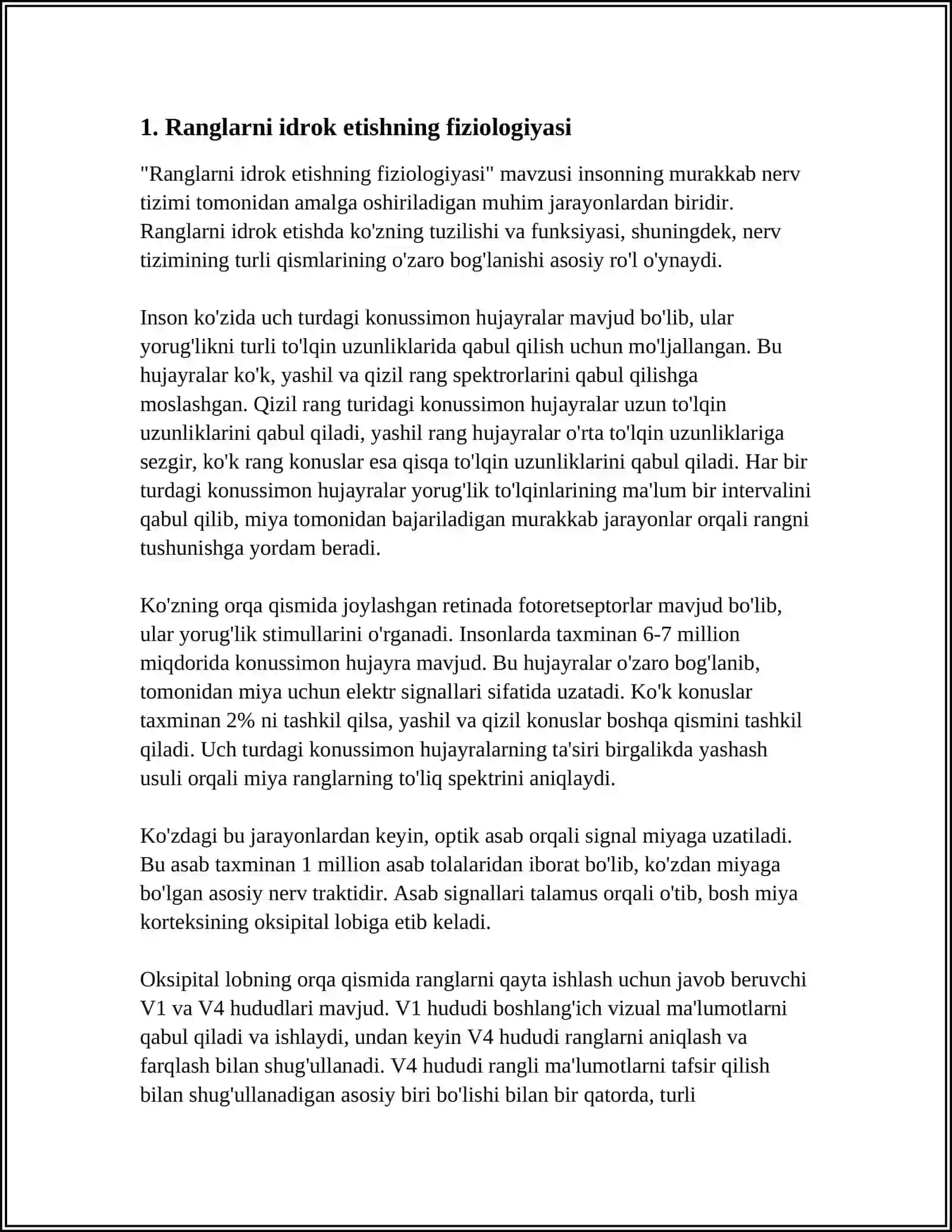 Ranglarni idrok etishning fiziologiyasi 3