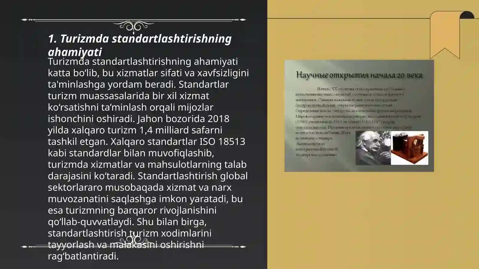 TURIZMDA STANDARTLASHTIRISH VA SERTIFIKATLASHTIRISH FANI HAQIDA 3