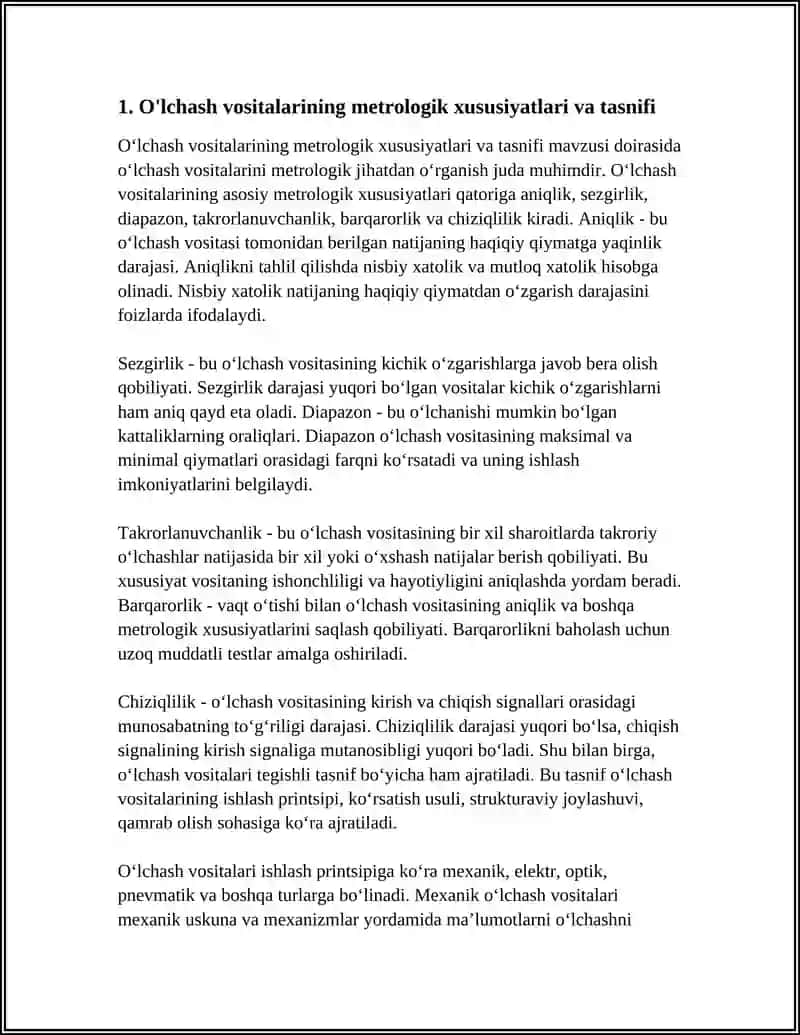 O'LCHASH VOSITALARI ULARNING METROLOGIK XARAKTERISTIKALARI 3