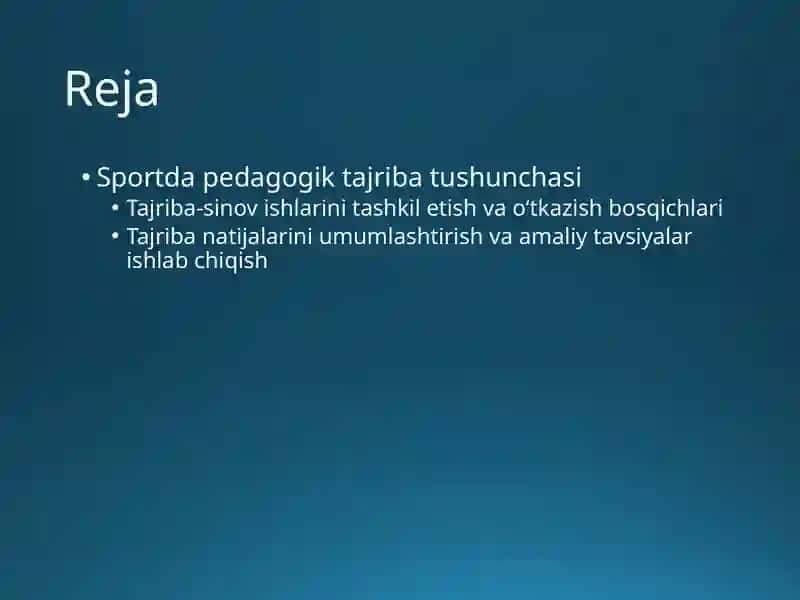 Sportda pedagogik tajriba 3