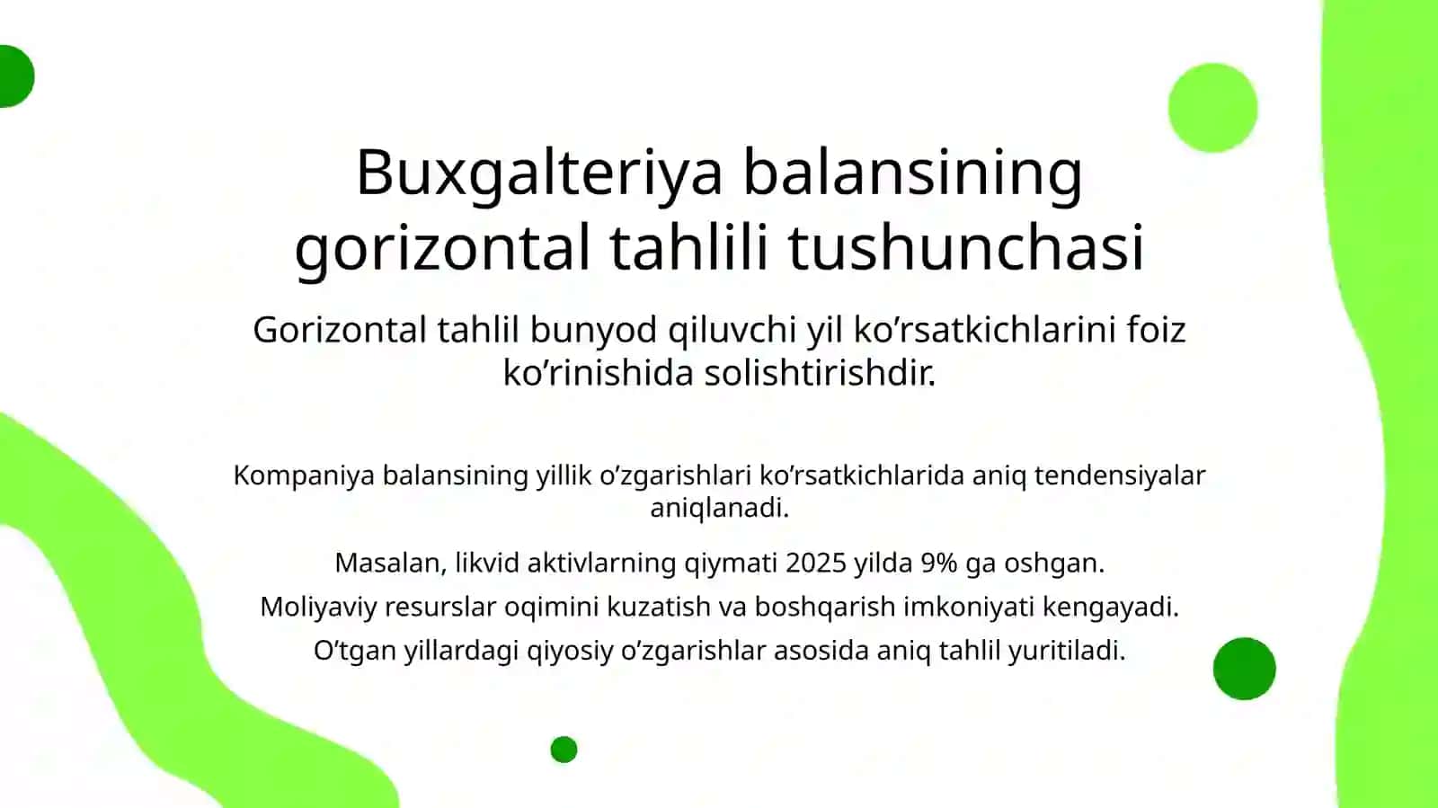 Buxgalteriya balansining gorizontal tahlili 3