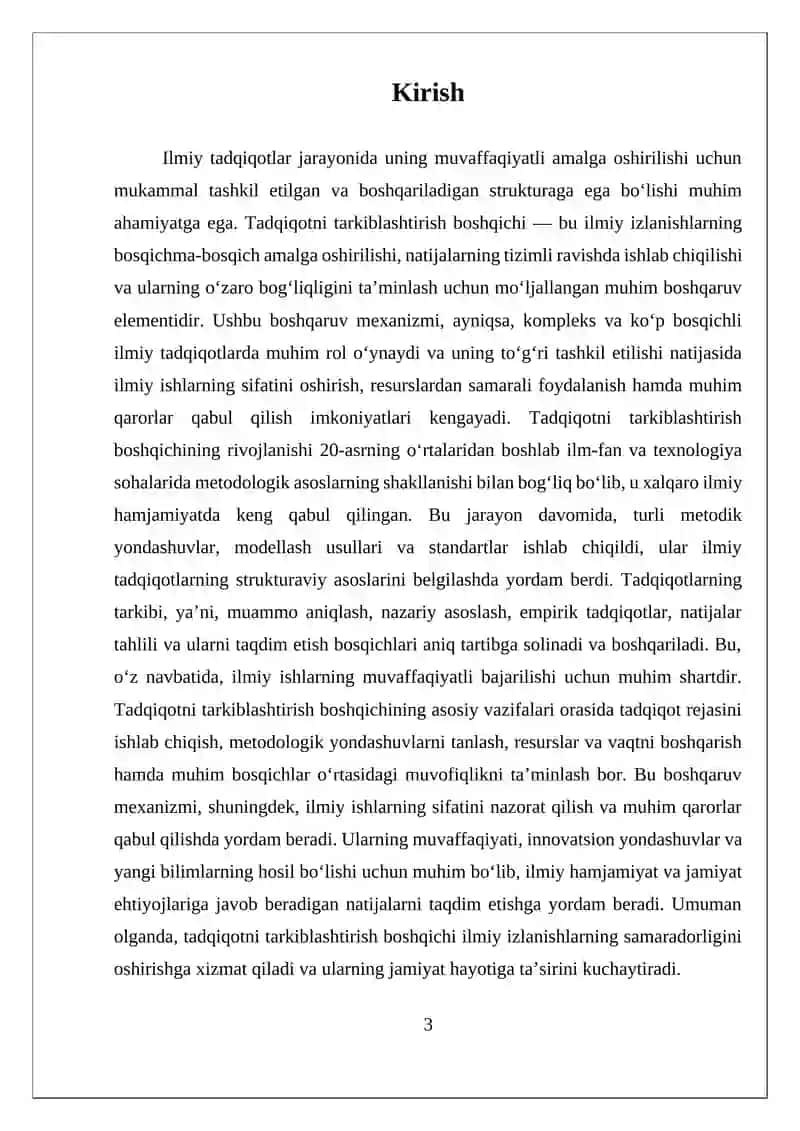 Ilmiy Tadqiqotni Tarkiblashtirish Boshqichi 3