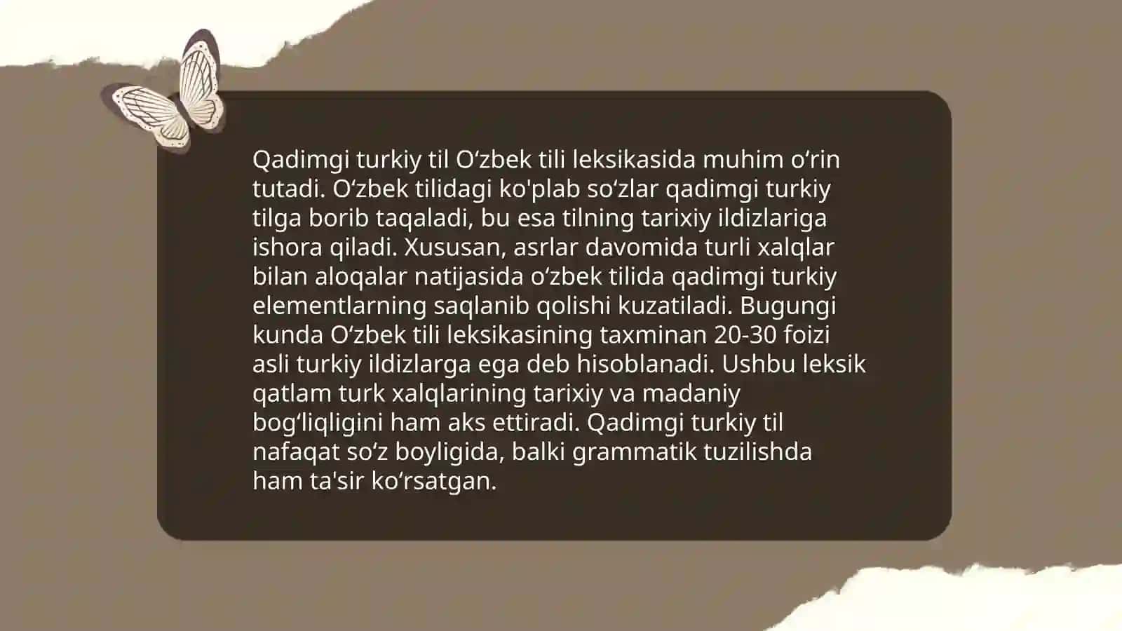 Oʻzbek tili leksikasida qadimgi turkiy tilga xos unsurlarning qoʻllanilishi 3