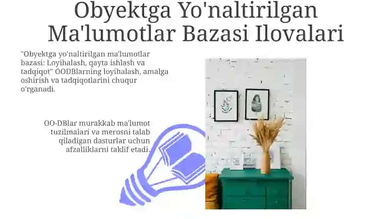 Obyektga Yo'naltirilgan Ma'lumotlar Bazasi Ilovalari 3