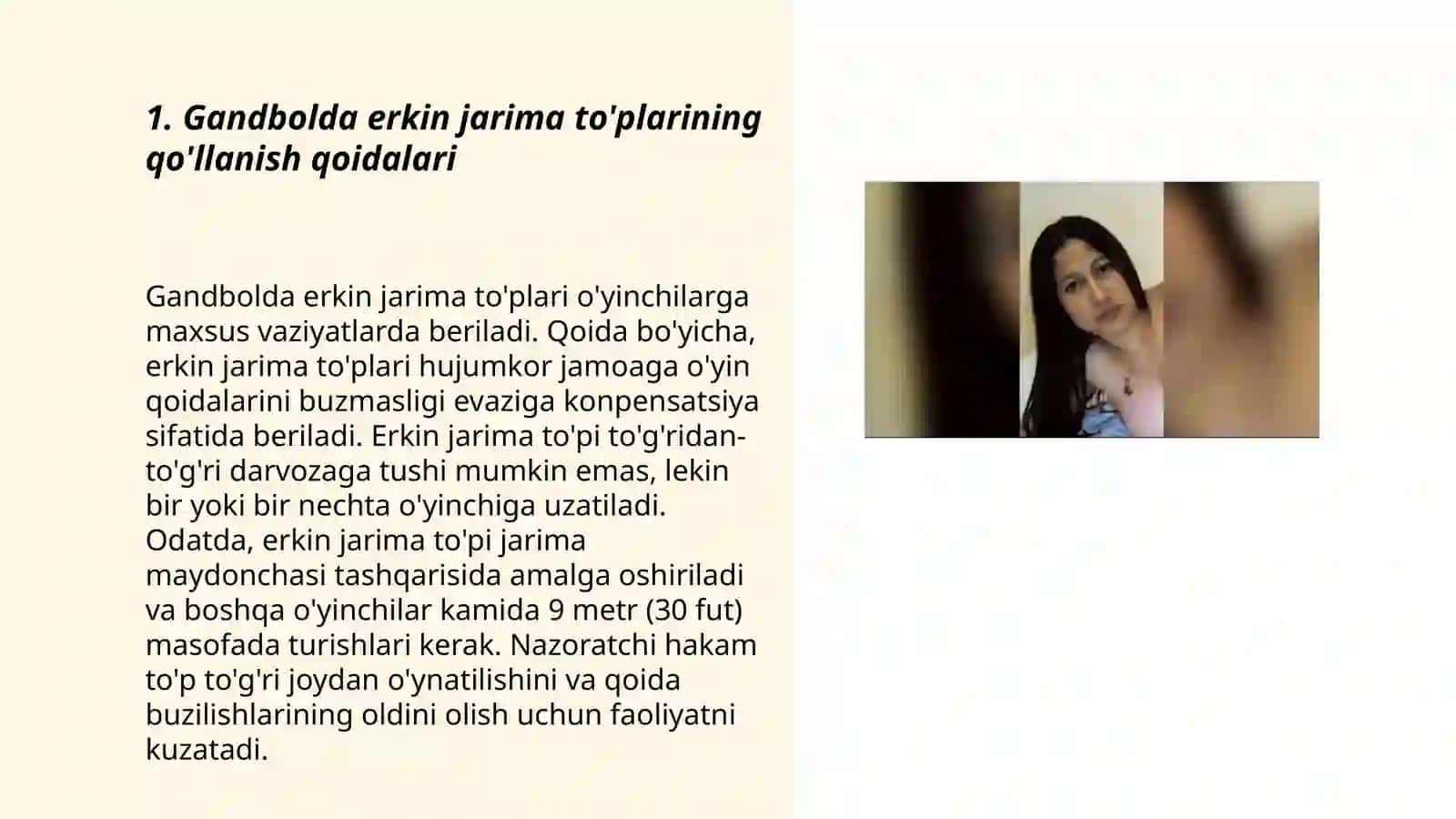 Gandbol òyinida erkin jarima va jarima tòplari 3