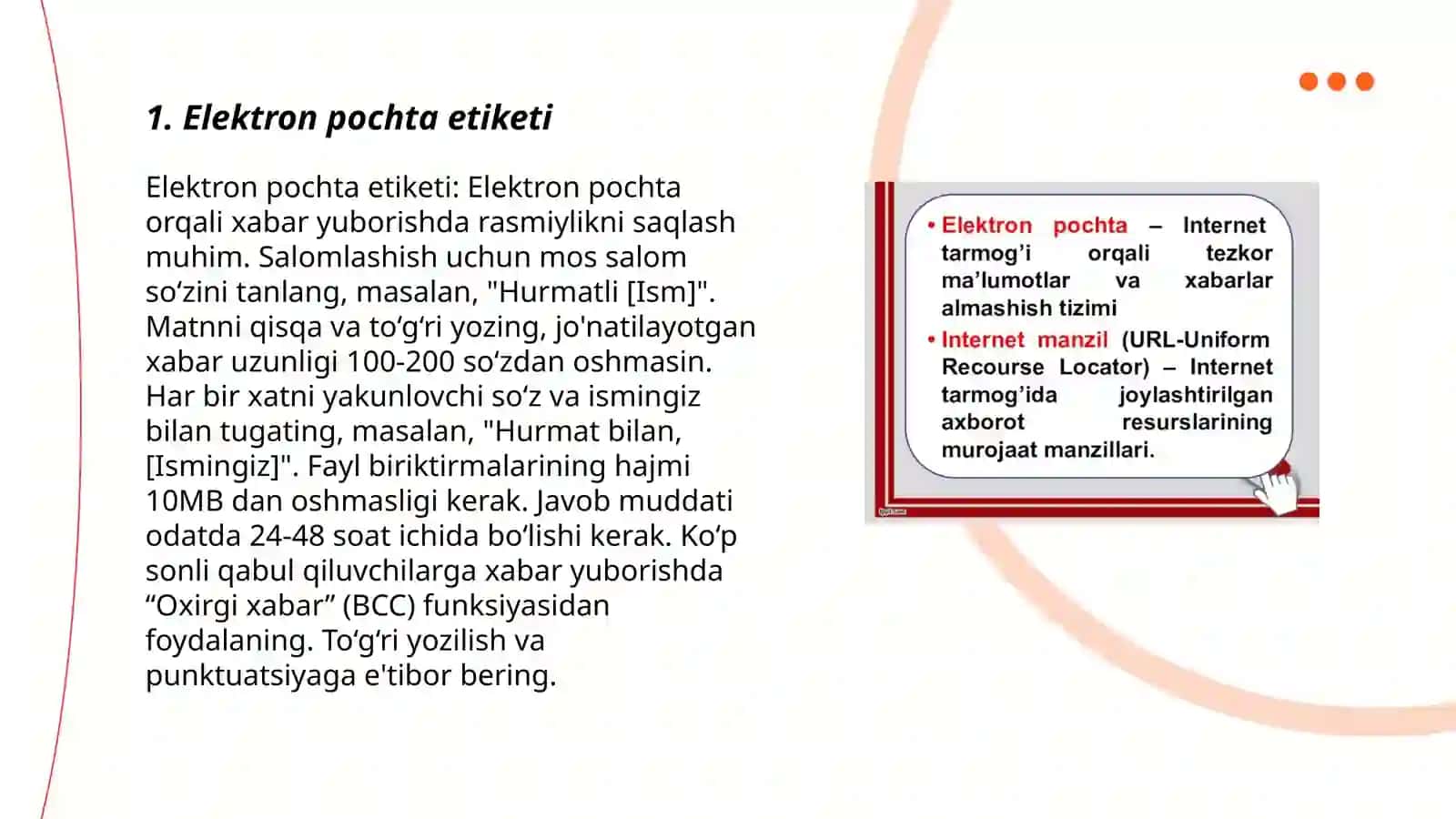 Elektron pochta orqali ilmiy axborotlarni yuborish va qabul qilish qoidalari 3