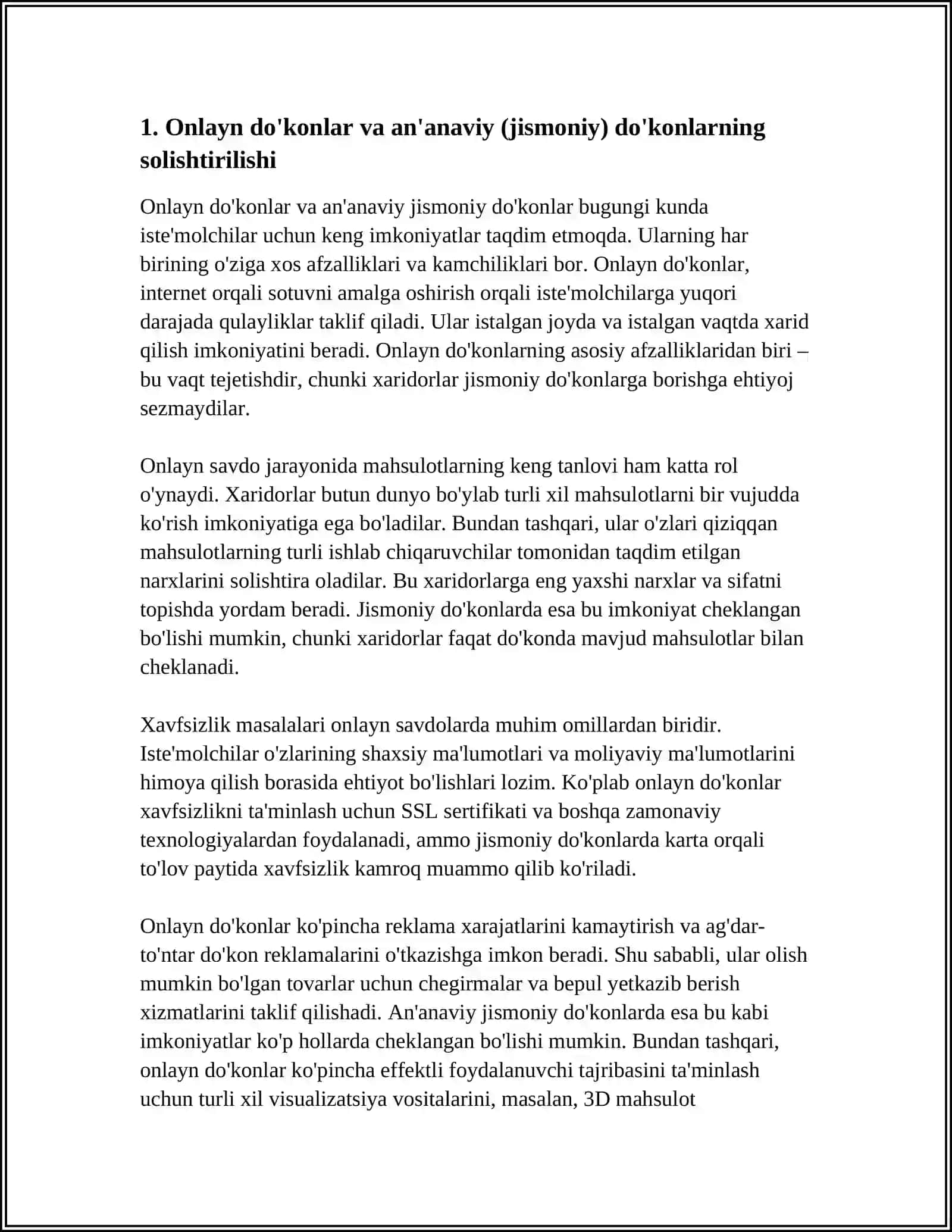 ONLINE VA JISMONIY DO'KONLAR HAQIDA 3