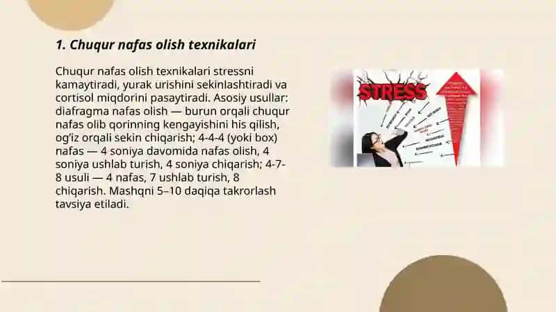 Stressni yengishda o‘zini o‘zi boshqarish usullari 3