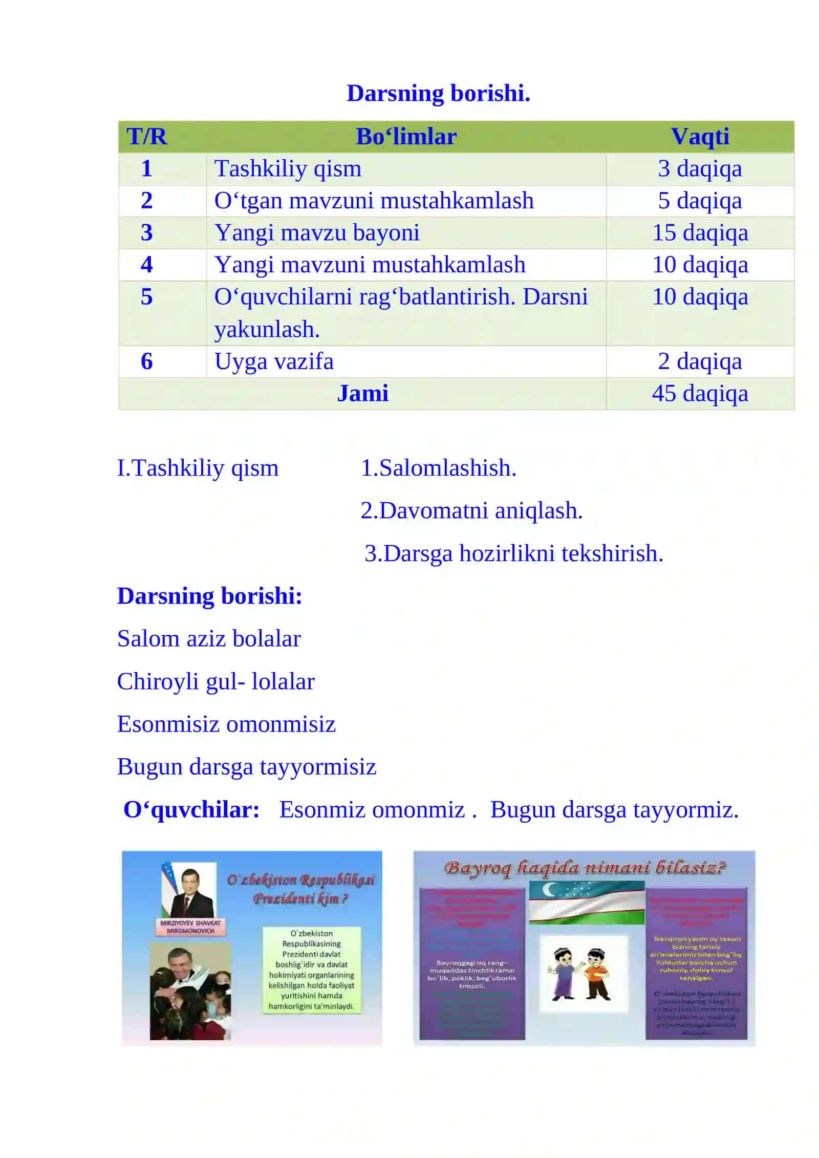 1-sinf Tasviriy san'at fanidan Sabzavotlar mavzusida dars ishlanma 1-chorak 3