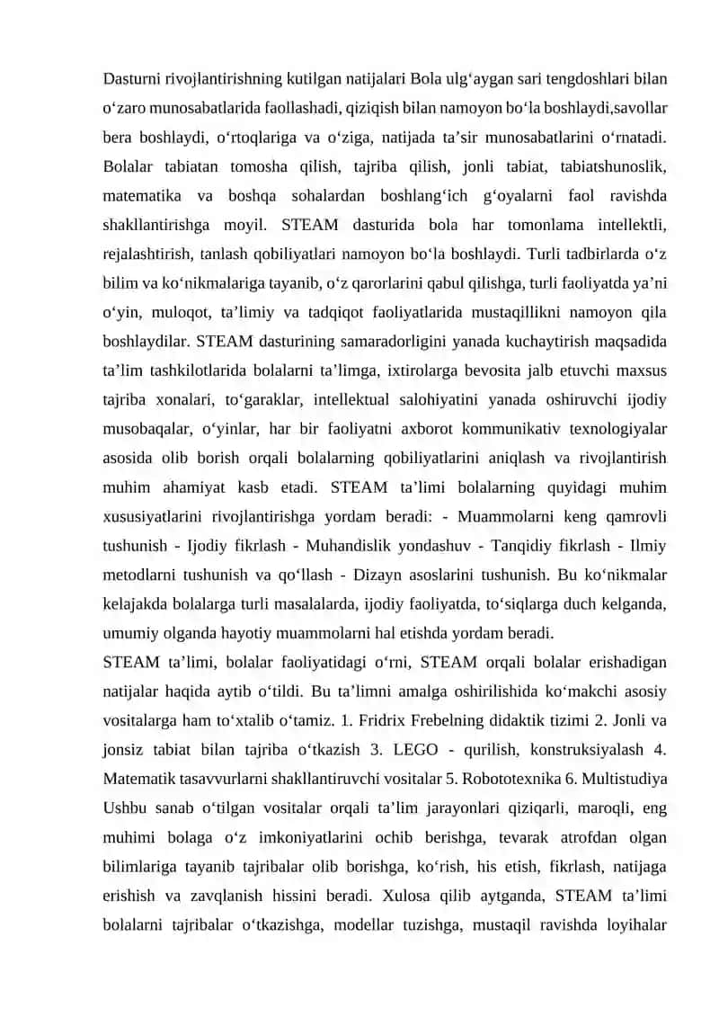 Maktabgacha ta’limda STEAM ta’lim texnologiyasining ahamiyati 3