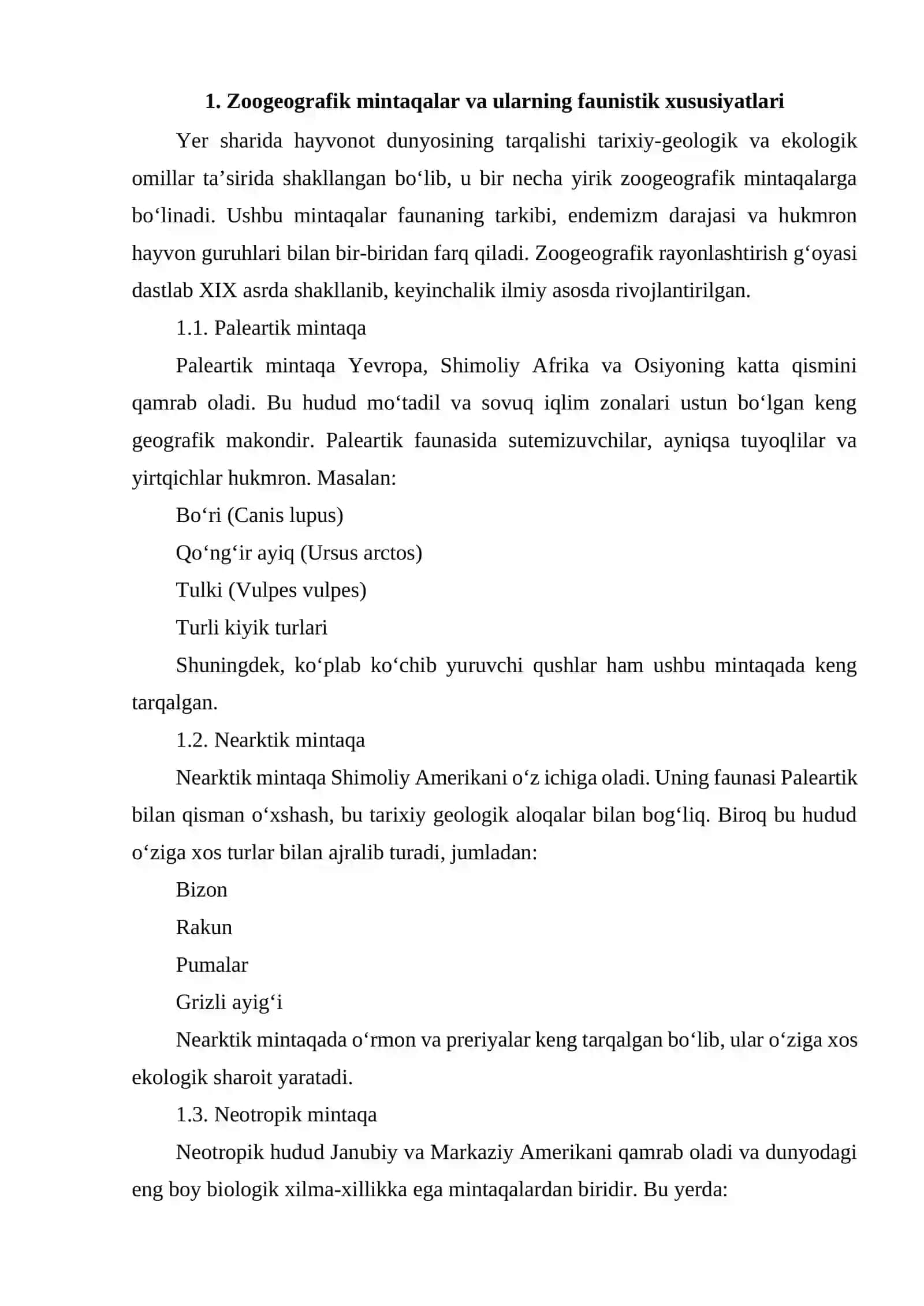 BIOGEOGRAFIYADA DUNYO FAUNISTIK HUKMRONLIK 3