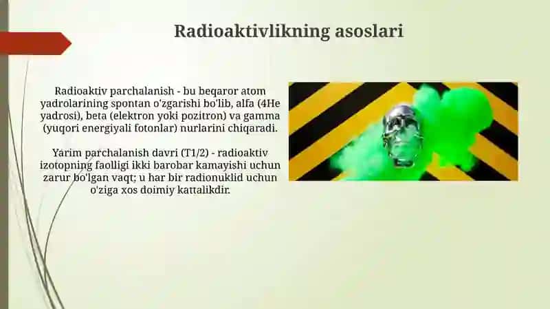 Radioaktivlik Radioaktiv fonTexnogenradionuklidlar 3
