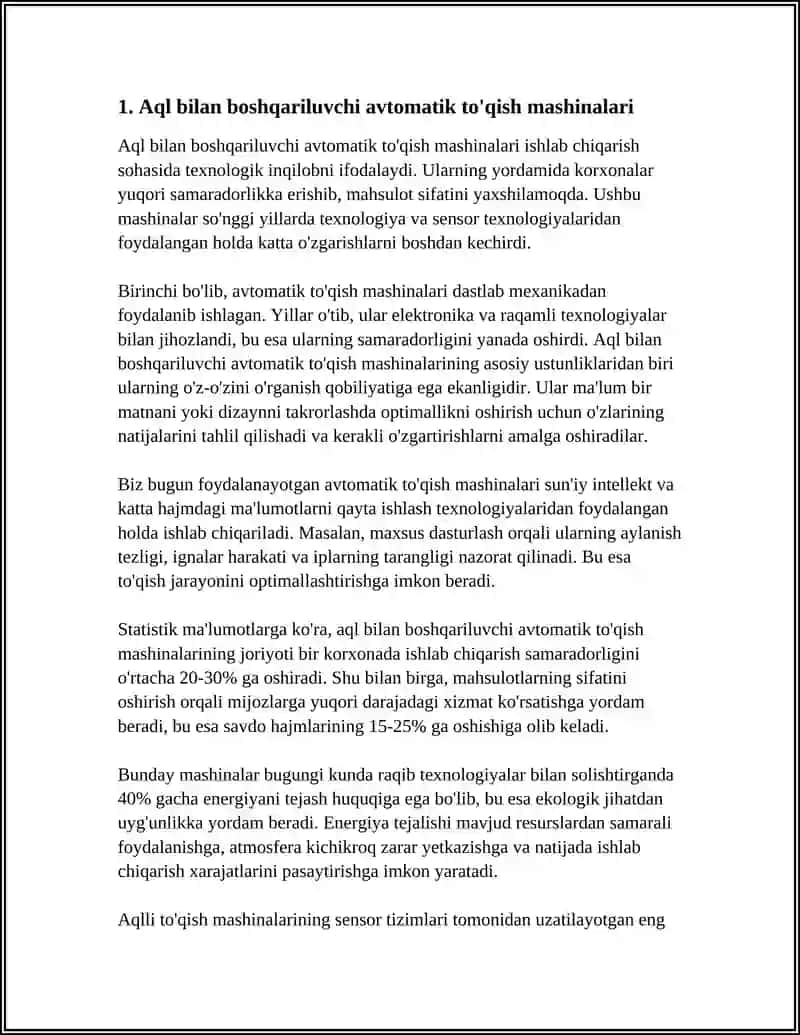 XORIJIY TO'QIMACHILIK KORXONALARIDA ZAMONAVIY AVTOMATLASHTIRILGAN JIHOZLAR 3