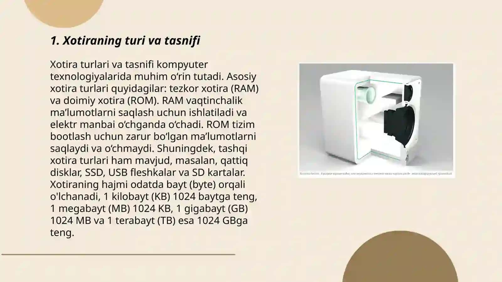 Xotira turlari va tasnifi 3