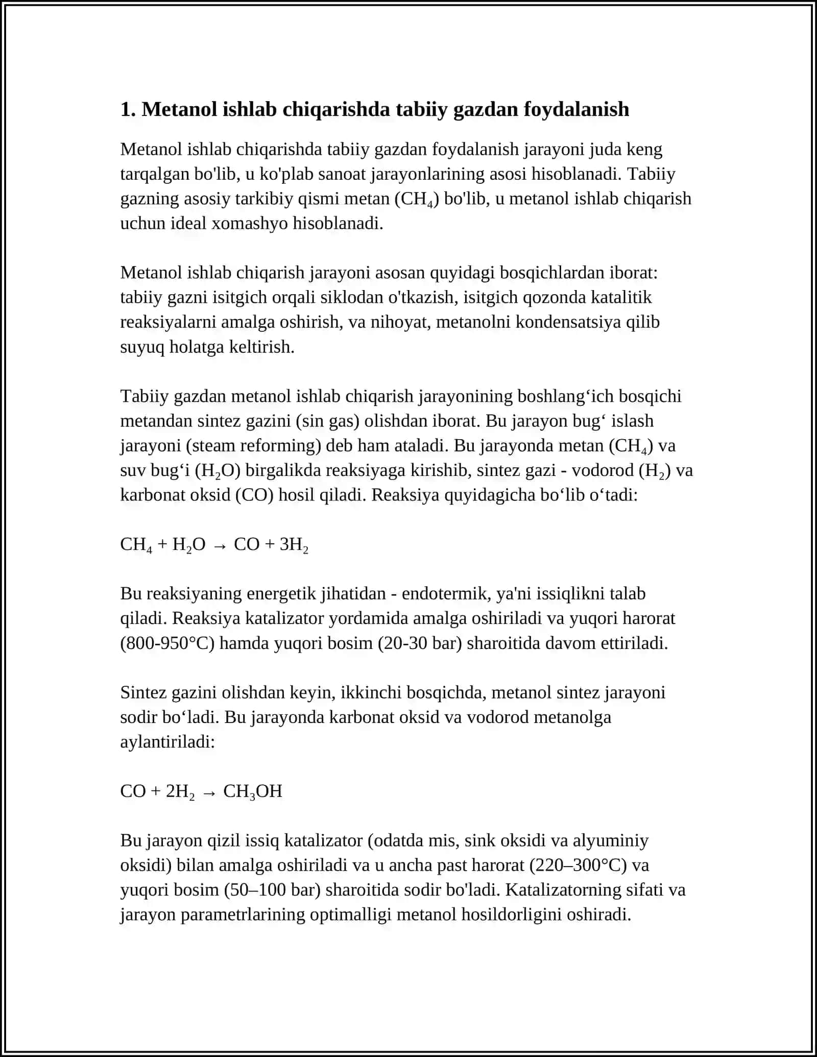 METANOL ISHLAB CHIQARISH USULARI 3