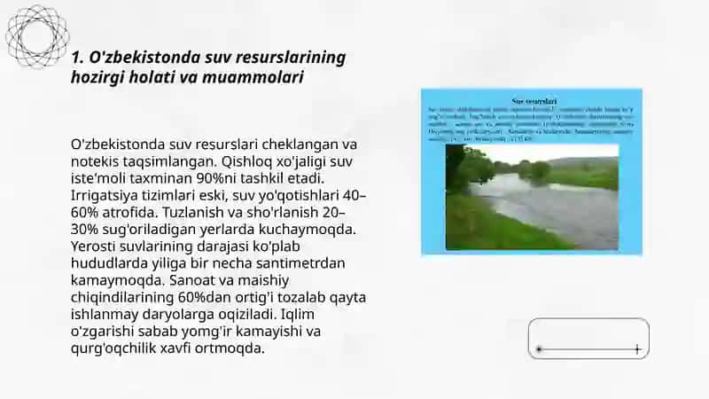 O'zbekistonda suv resurslaridan oqilona foydalanish zaruriyati 3