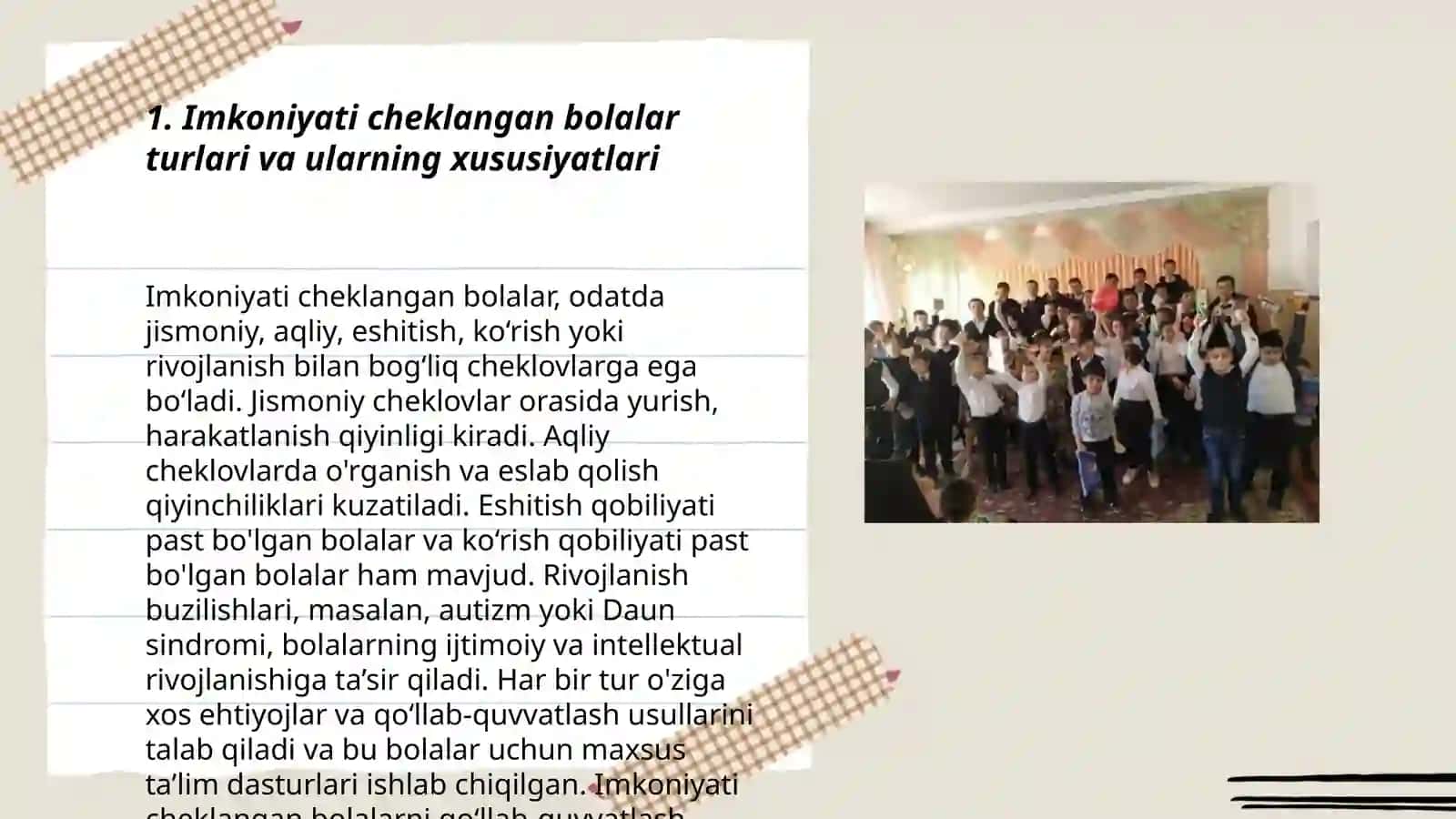 Imkoniyati cheklangan bolalar turlari va ularning xususiyatlari 3