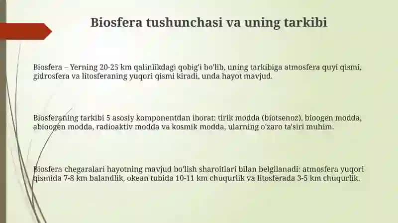 Biosfera haqida tushuncha va uning chegaralari 3