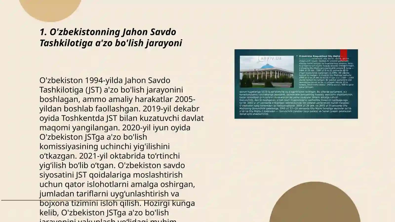 O'zbekistonning Jahon Savdo Tashkilotiga a'zo bo'lish jarayoni 3