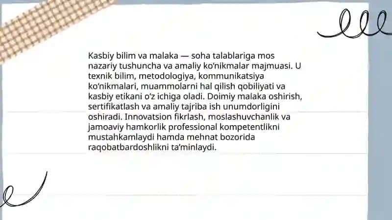 Professional va shaxsiy sifat komponentlari 3
