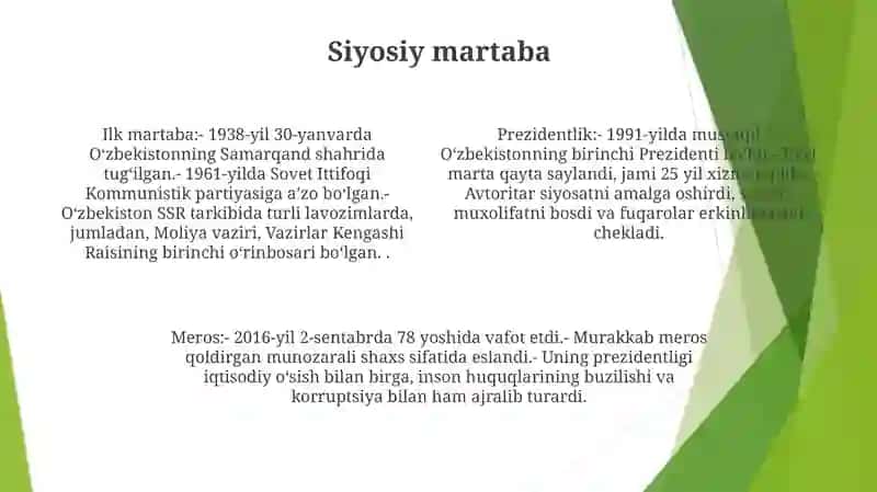 Islom Karimov Oʻzbekistonning Birinchi Prezidenti 3