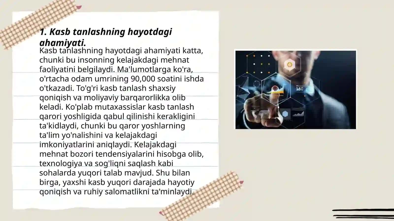 Kasb tanlashning hayotdagi ahamiyati 3