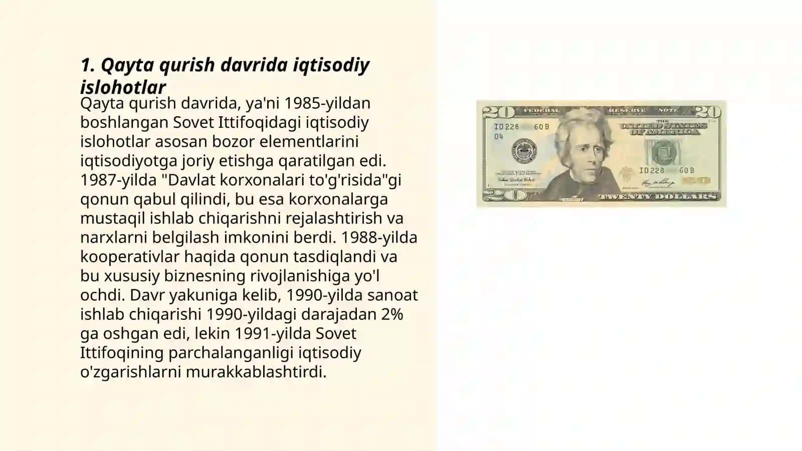 Qayta qurish yillarida O'zbekistondagi ijtimoiy-iqtisodiy vaziyat 3