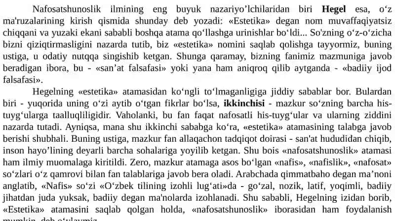 Nafosat falsafasi (Estetika) 3