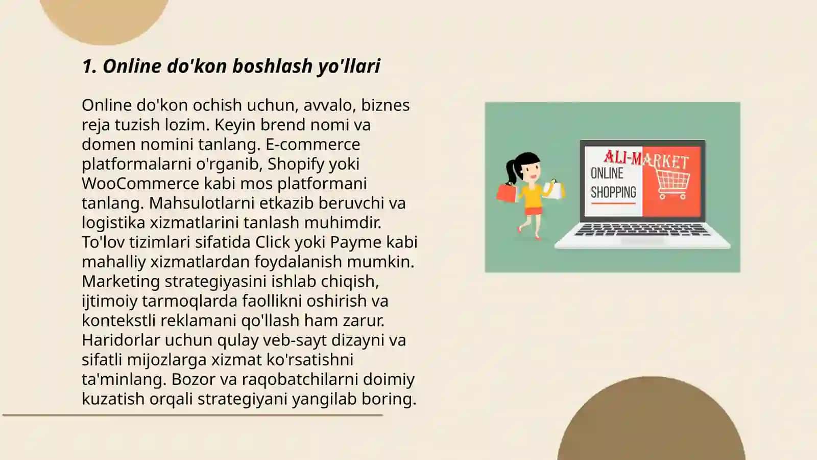 Online do'kon boshlash yo'llari 3