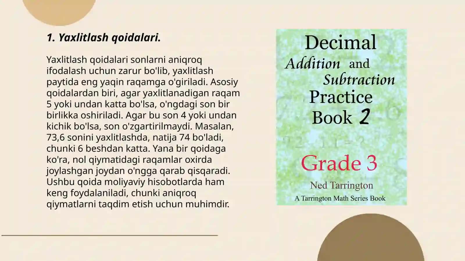 Yaxlitlashning oʻrgatish metodikasi 4-sinf matematika 2 qism 3