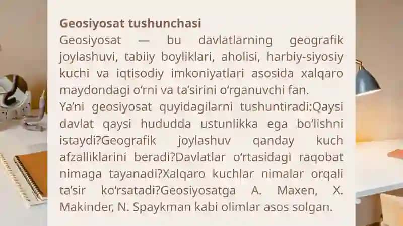 JAHON GEOSIYOSIY TIZIMLARIDA AQSHNING TUTGAN OʻRNI 3