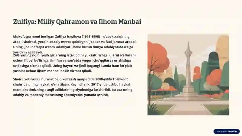 Zulfiya nomidagi Davlat mukofoti: Iqtidorli qizlarni rag‘batlantirish 3