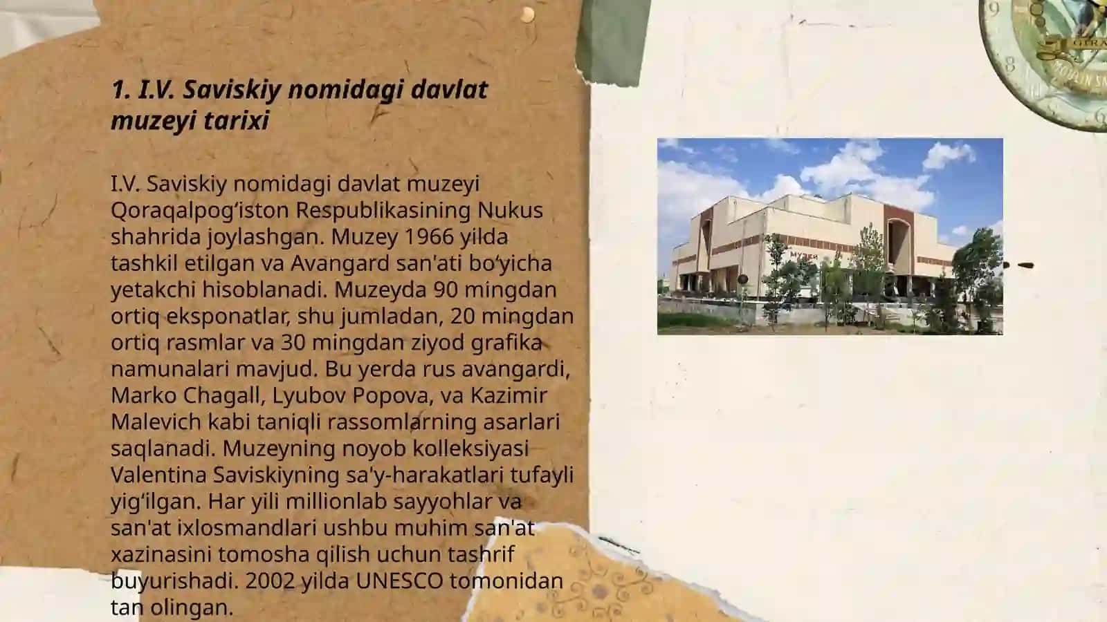 Qoraqalpogʻiston respublikasi I.V. Saviskiy nomidagi davlat muzeyi 3