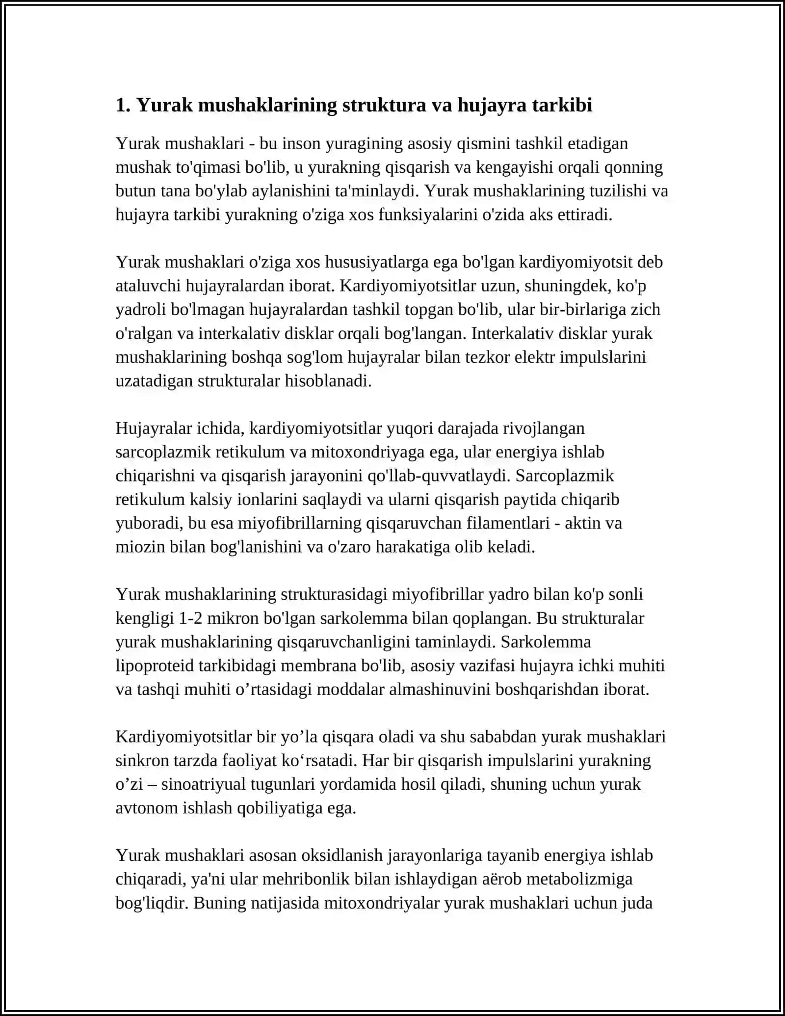 YURAK MUSHAKLARINING FIZIOLOGIK VAZIFALARI. NORMAL EKG 3