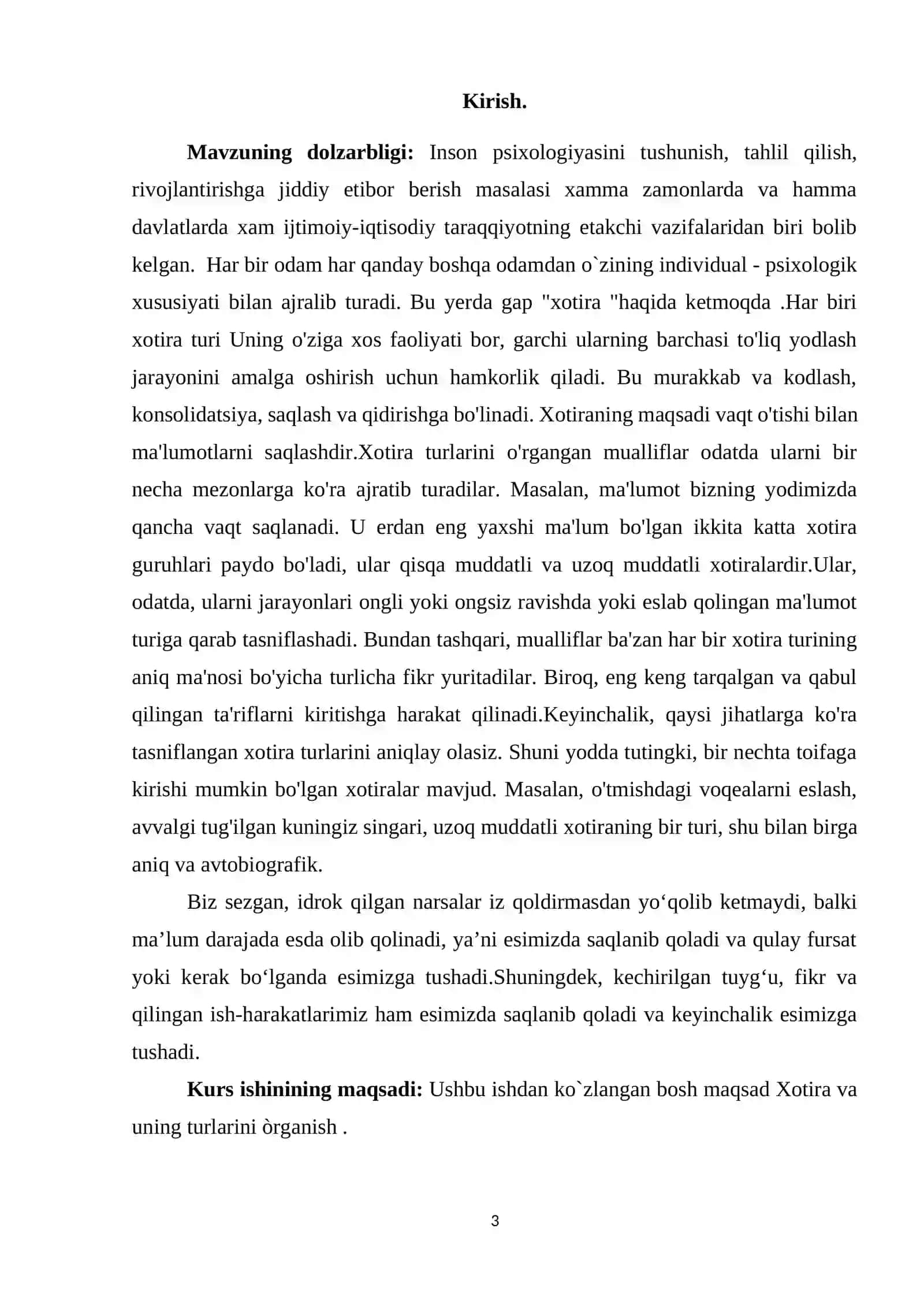 XOTIRA TURLARI 3