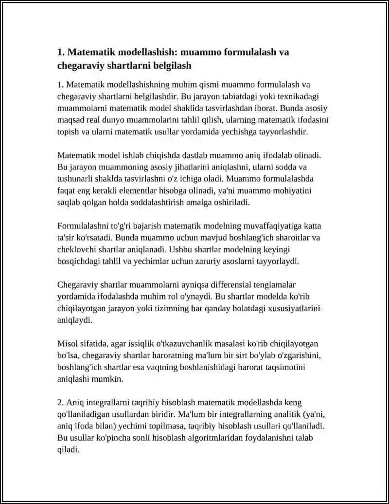 Matematik Modellashtirish Asoslari 3