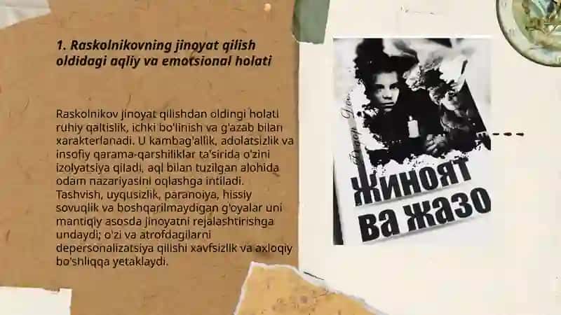 “Jinoyat va jazo” romanida jinoyatchi psixologqtsiyasi va jazo falsafasi 3