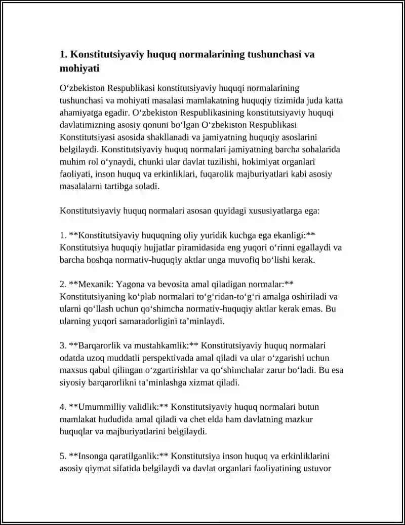 O'ZBEKISTON REPUBLIKASI KONSTITUTSIYAVIY HUQUQI NORMALARINING TUSHUNCHASI 3
