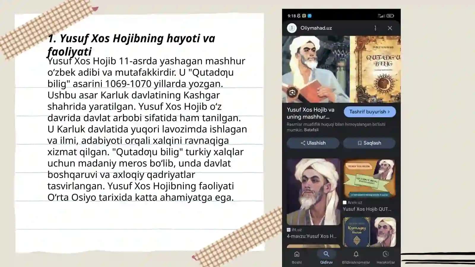 Yusuf xos Xojib hayoti va asari haqida 3