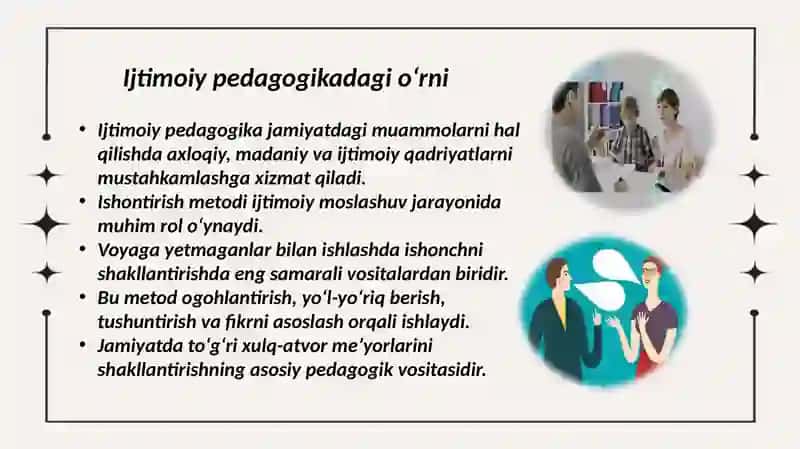 Ijtimoiy pedagogikada ishontirish metodi 3