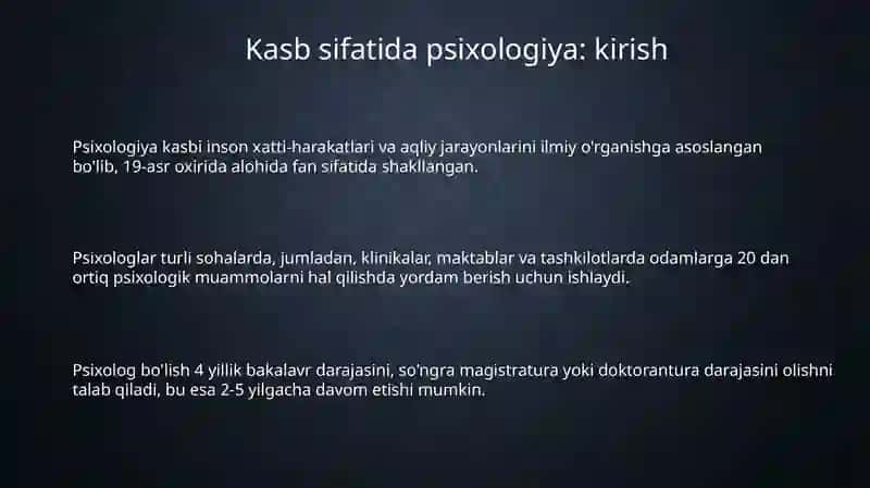 Psixologiya: Tarix, sohalar va ta'lim 3