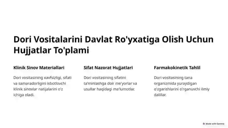 Dori Vositalarini Davlat Ro'yxatidan O'tkazish Tartibi 3
