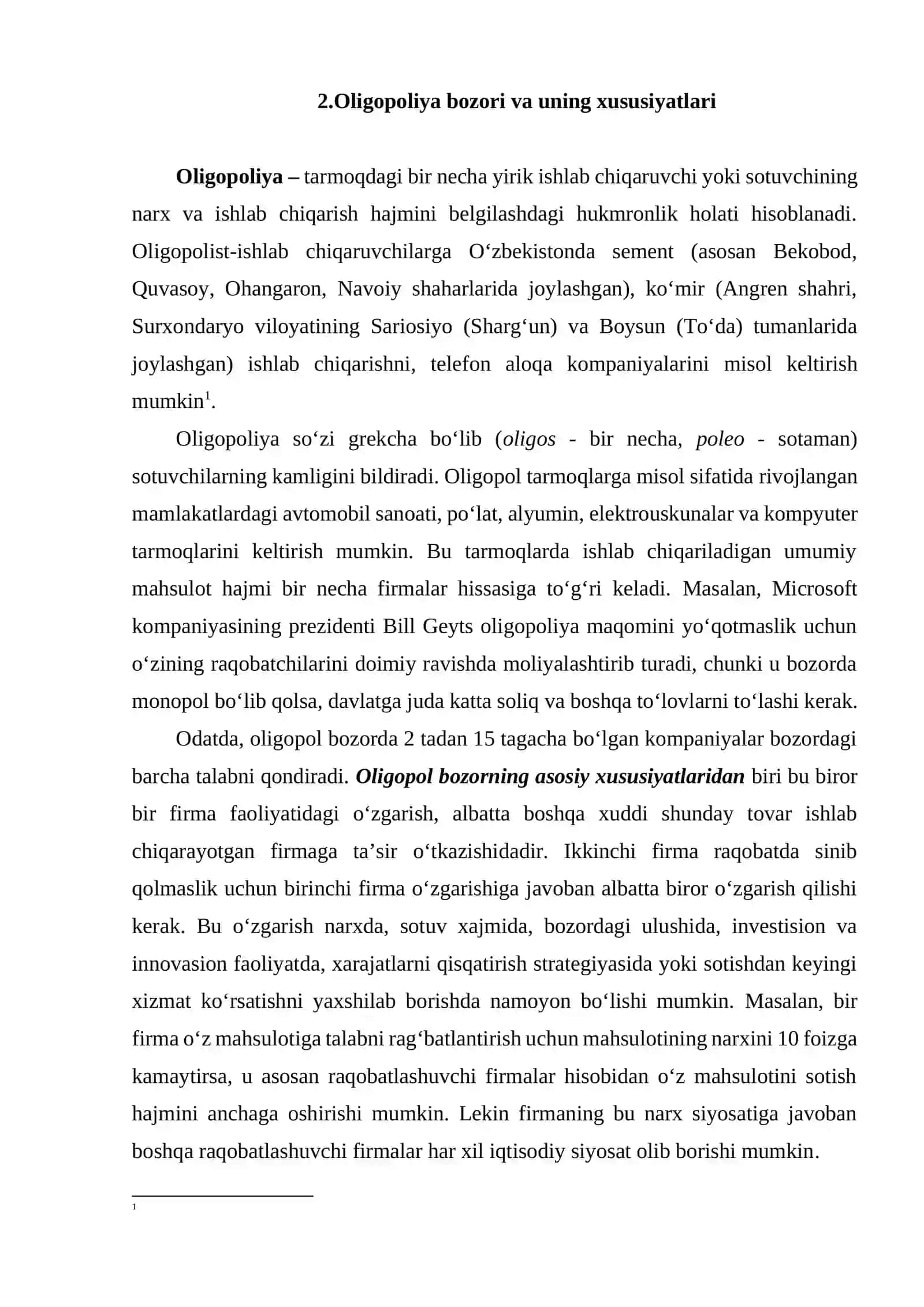 Nomukammal raqobat - oligopoliya va monopol raqobat 3