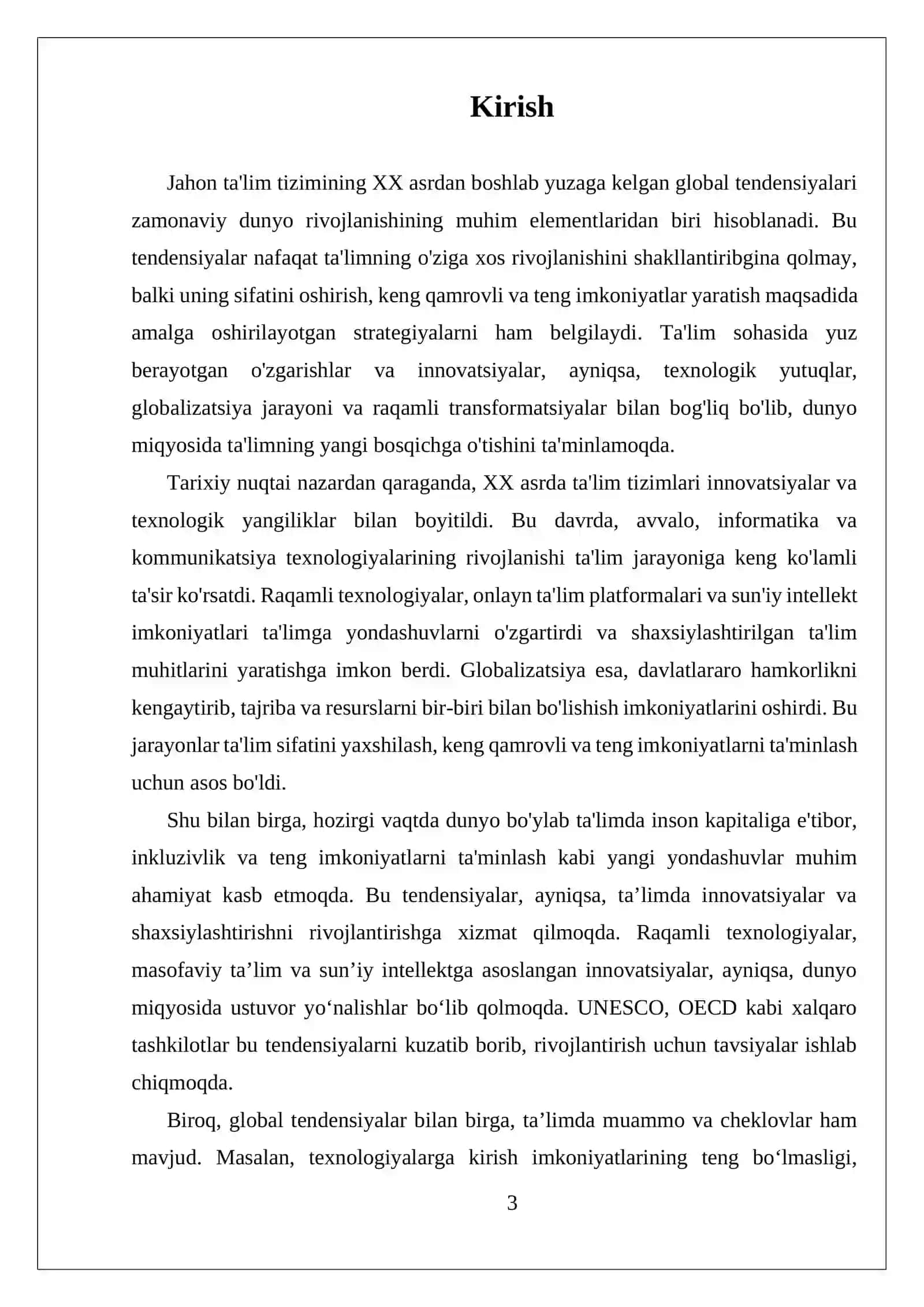 XX ASR JAHON TA'LIM TIZIMIDAGI GLOBAL TENDANSIYALAR 3