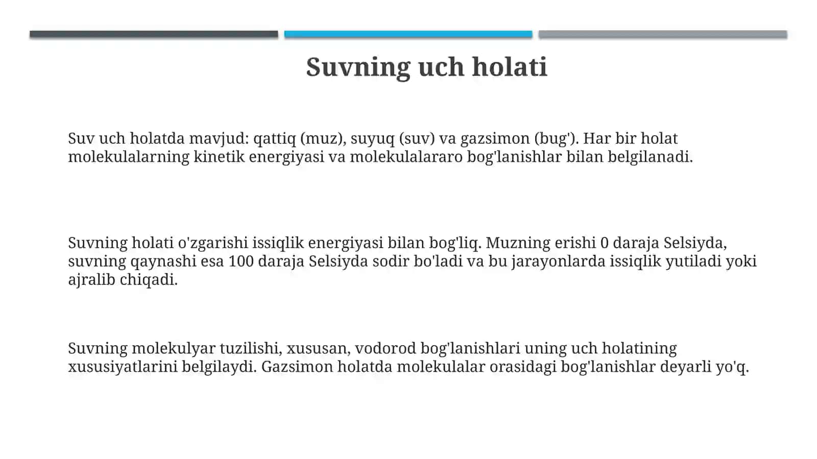 Suvning uch holati 3
