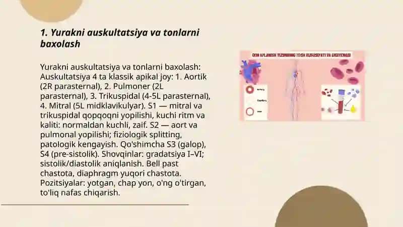 Yurakni auskultatsiya va tonlarni baxolash 3