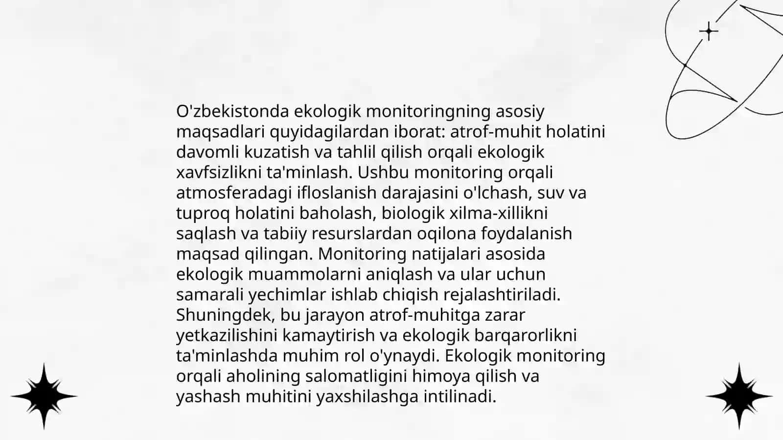 O'zbekistonda ekologik monitoringni amalga oshirilishi ahamiyatini o'rganish 3