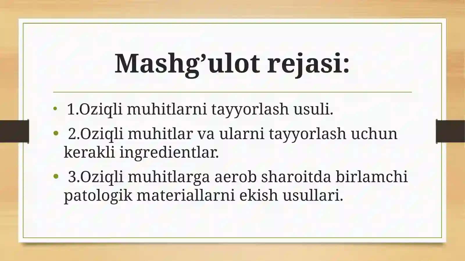 Aerob va anaerob bakteriyalarni sof xosilasi ajratish bosqichlari 3