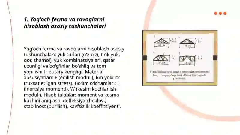 Yo'g'och ferma va ravoqlarni hisoblash 3